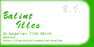 balint illes business card